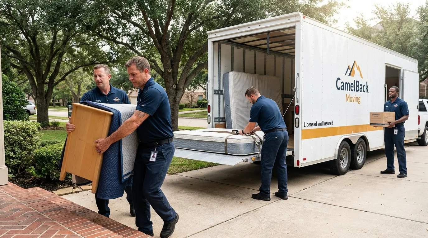 Crew loading residential truck for cross-state move from Grantsville, UT