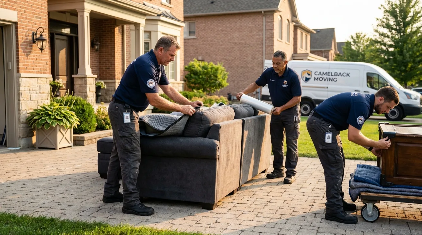 Large estate moving crew wrapping furniture in Grantsville, UT